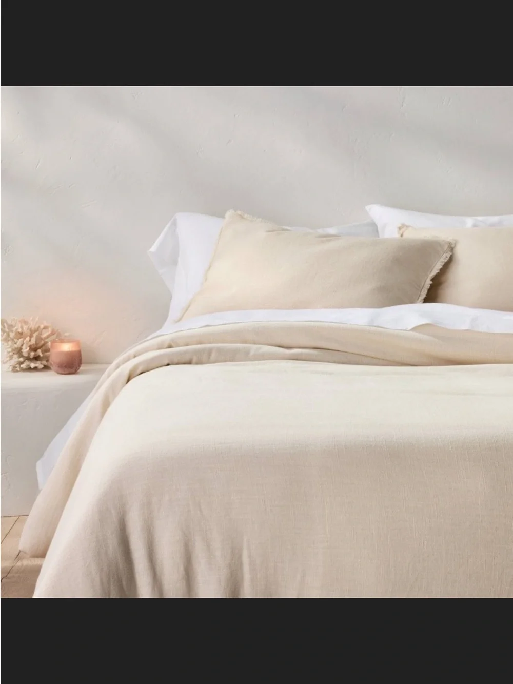 Casaluna Neutral Cream Linen-Blend Comforter Set